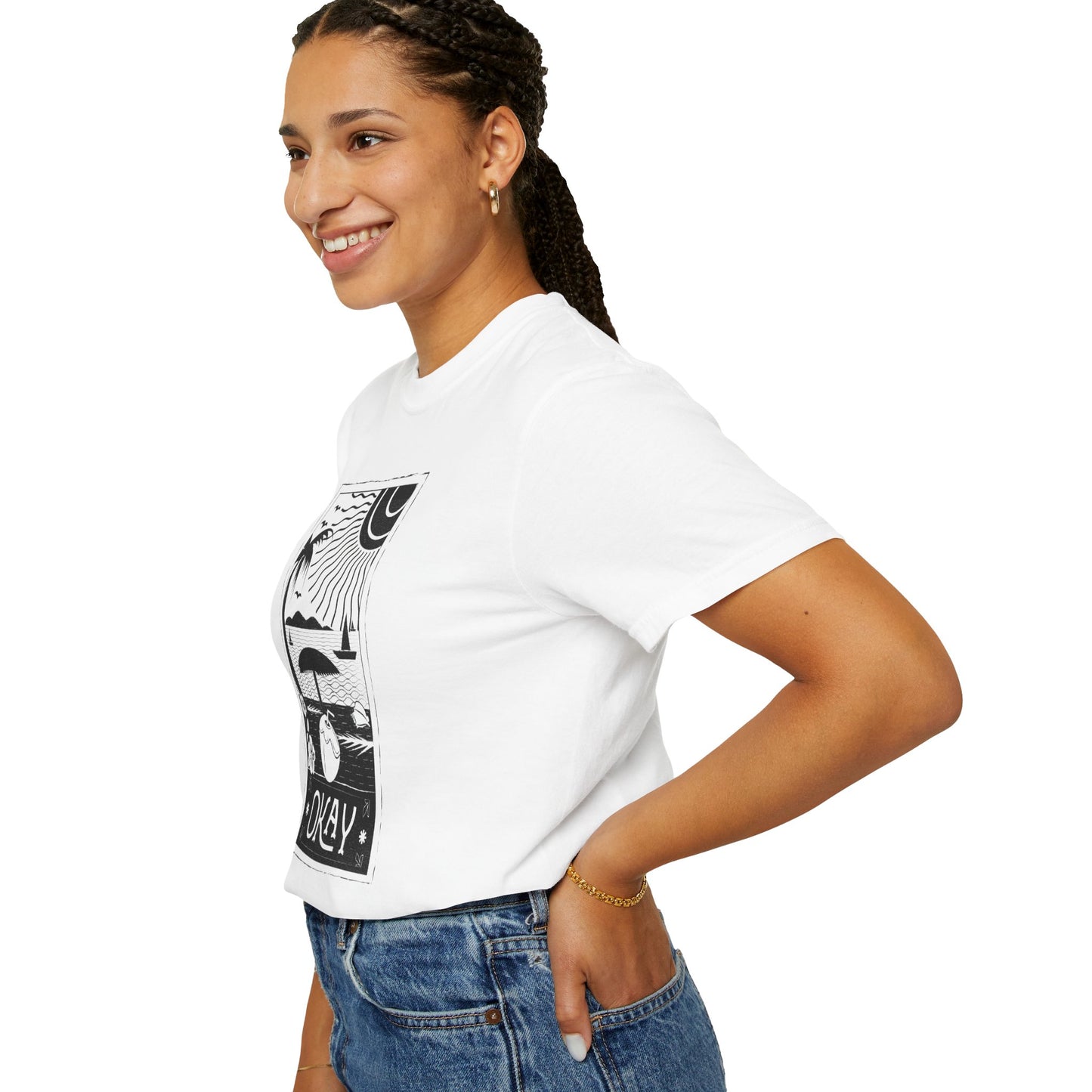Okay - Unisex Garment-Dyed T-Shirt - Vintage Graphic Tee for Bohemian Style and Art Lovers