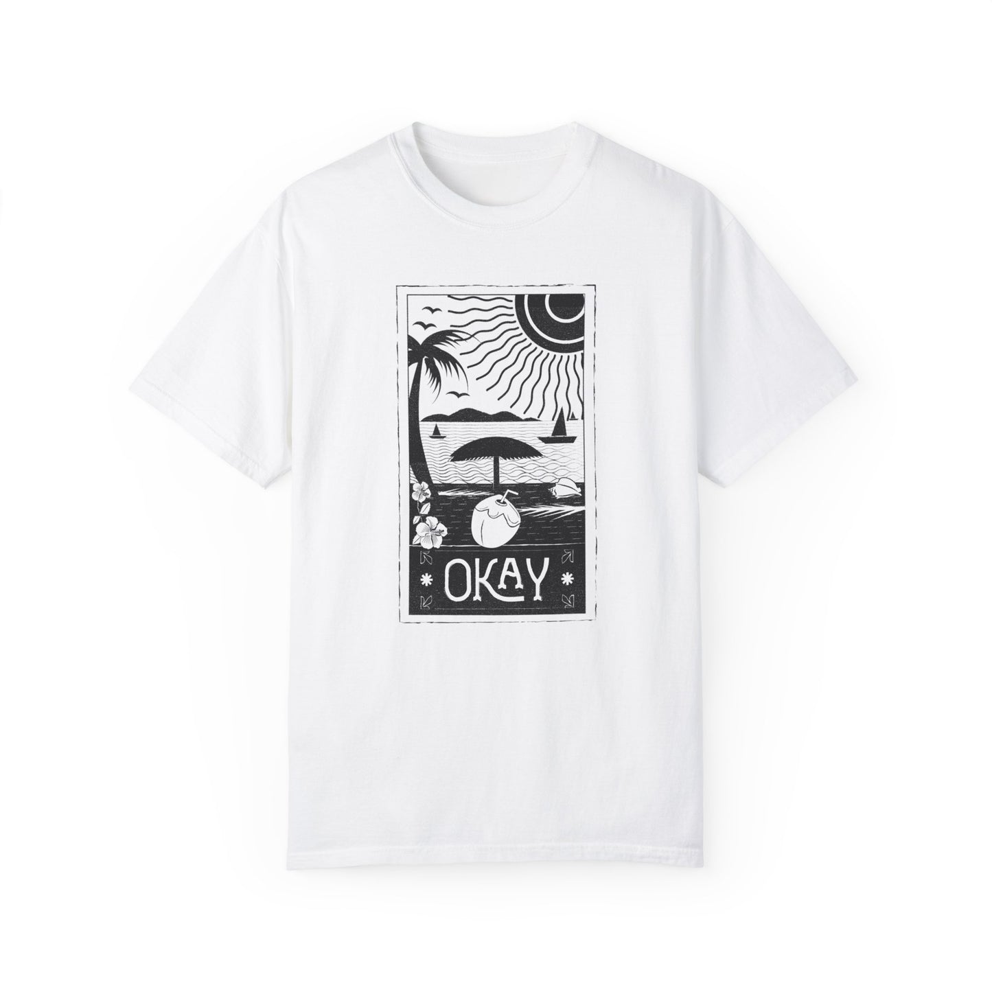 Okay - Unisex Garment-Dyed T-Shirt - Vintage Graphic Tee for Bohemian Style and Art Lovers