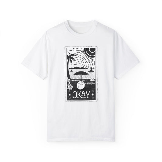 Okay - Unisex Garment-Dyed T-Shirt - Vintage Graphic Tee for Bohemian Style and Art Lovers